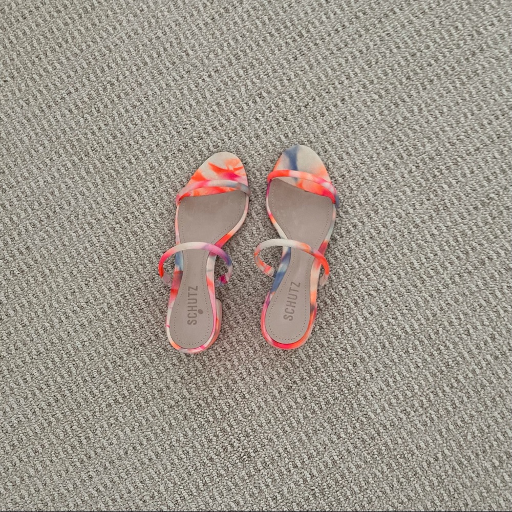 SCHUTZ MULTICOLORED TIE DYE SANDALS - Picture 2 of 9